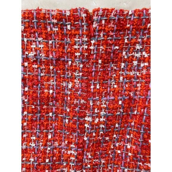 Ann Taylor Red Tweed Button-Front Sheath Dress - Picture 15 of 16